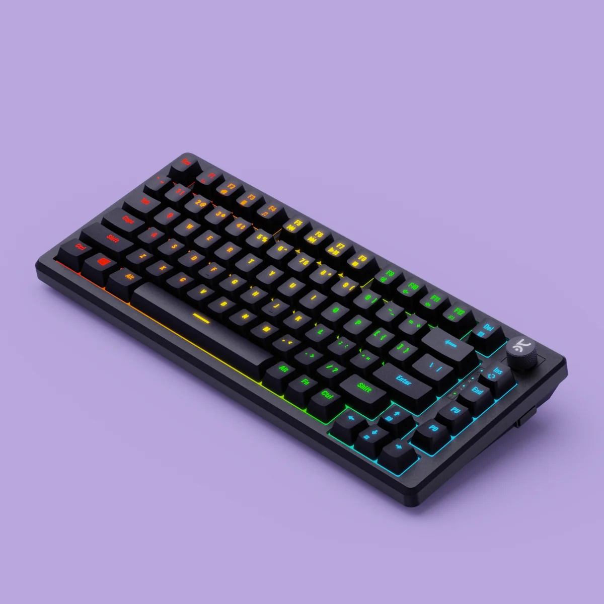 Hive75 All Black RGB Wired Gaming Keyboard - Image 3