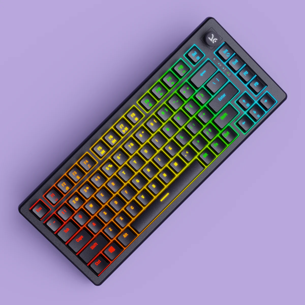 Hive75 All Black RGB Wired Gaming Keyboard - Image 4