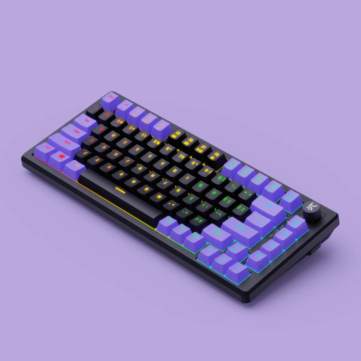 Hive75 Black - Purple Wired Gaming Keyboard - Image 3