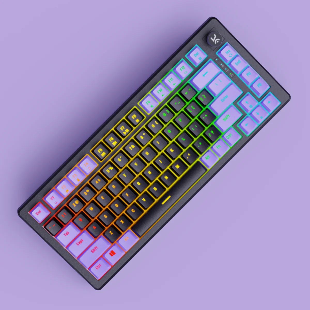 Hive75 Black - Purple Wired Gaming Keyboard - Image 4
