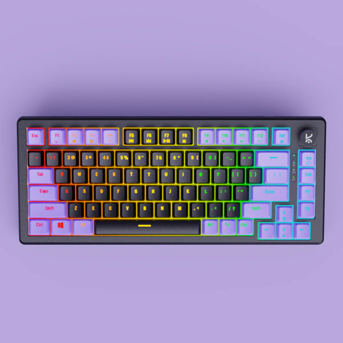 Hive75 Black - Purple Wired Gaming Keyboard - Image 5