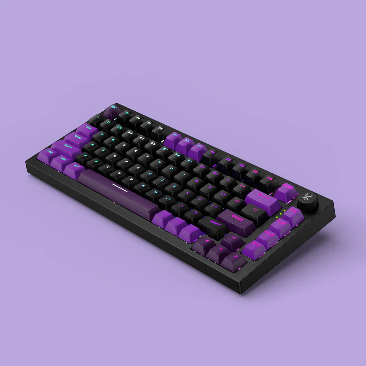 Swarm Black Purple Wireless Gaming Keyboard - Image 3