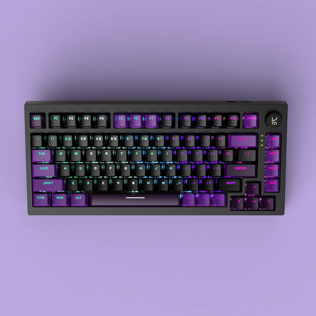 Swarm Black Purple Wireless Gaming Keyboard - Image 4