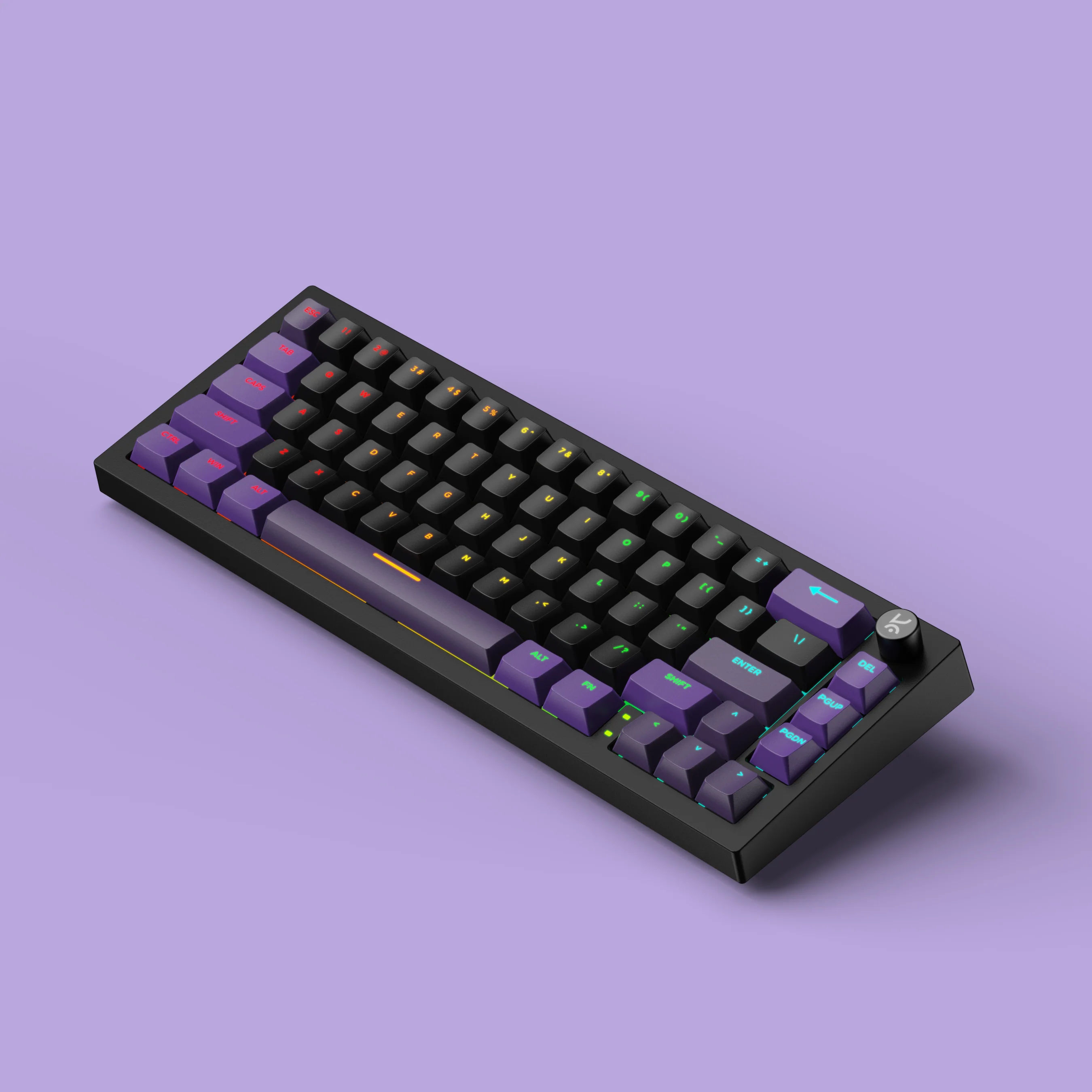Swarm65 Black Purple Wireless Mechanical Gaming Keyboard - Image 3