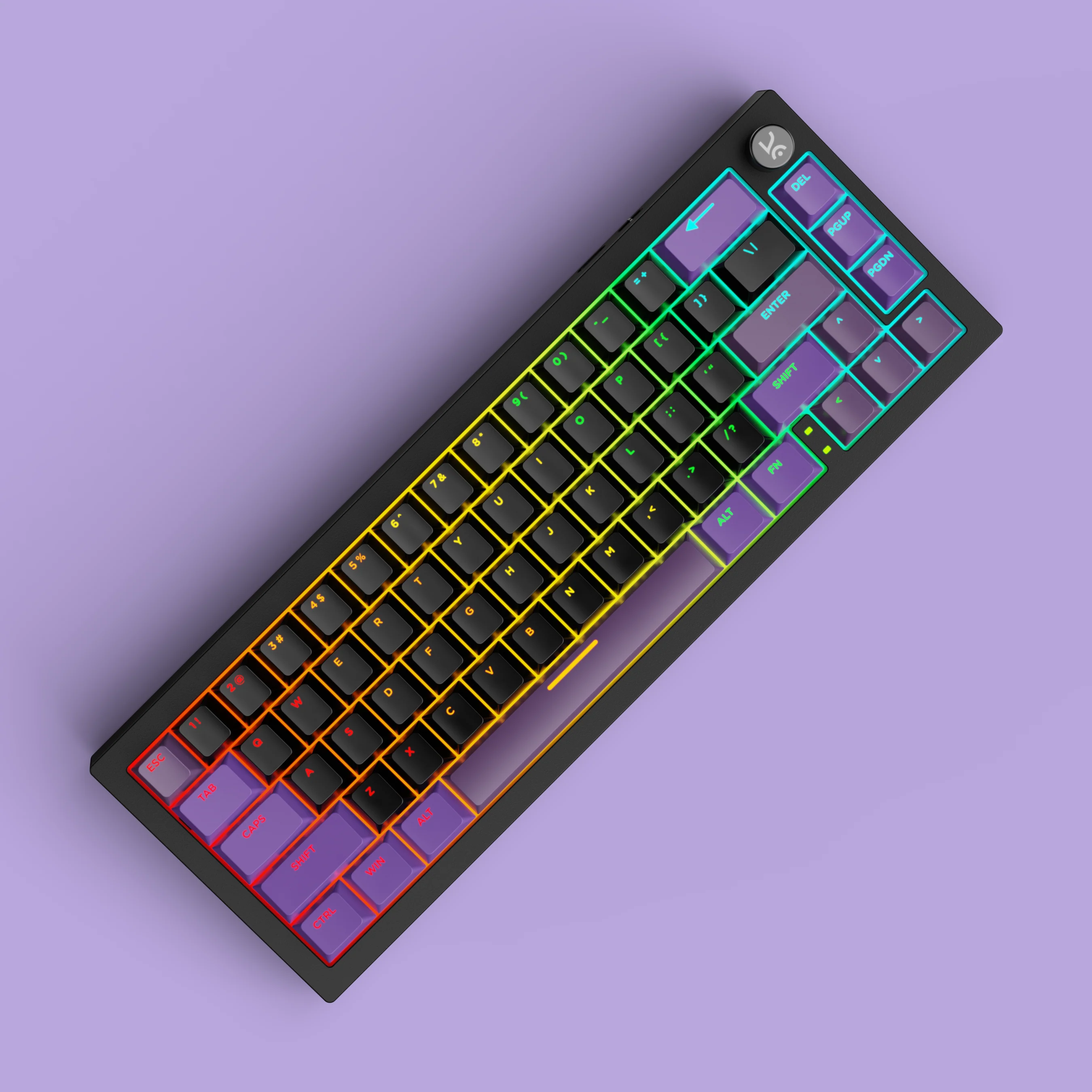 Swarm65 Black Purple Wireless Mechanical Gaming Keyboard - Image 5