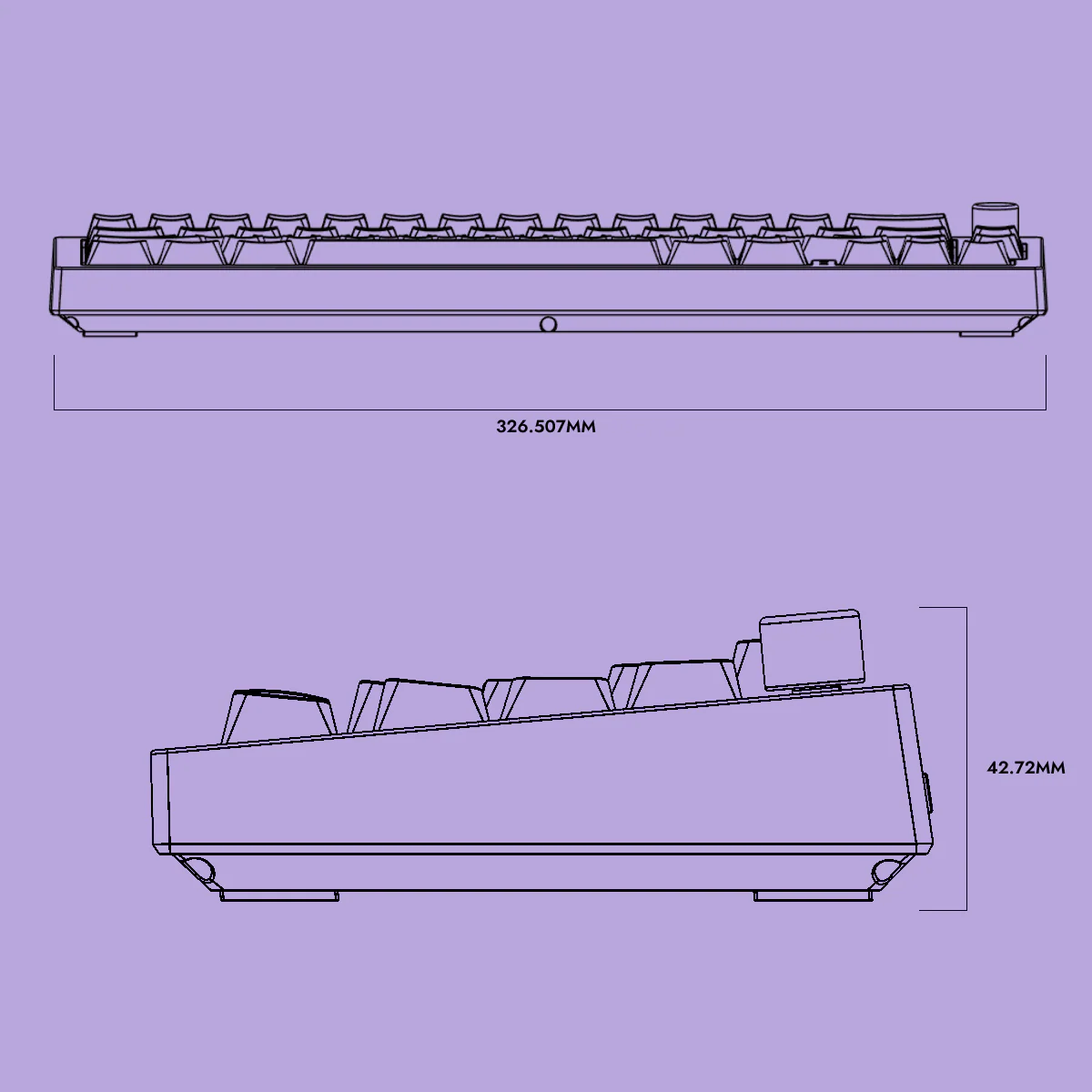 Swarm65 Black Purple Wireless Mechanical Gaming Keyboard - Image 7